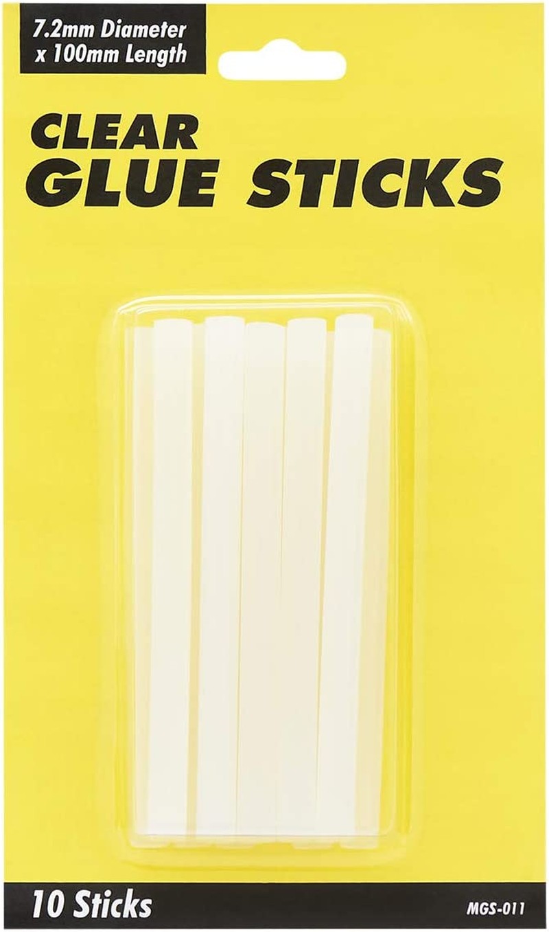 UHU Glue Clear Hot Melt Sticks 7.2Mm, Card of 10 Sticks, (85-010101)