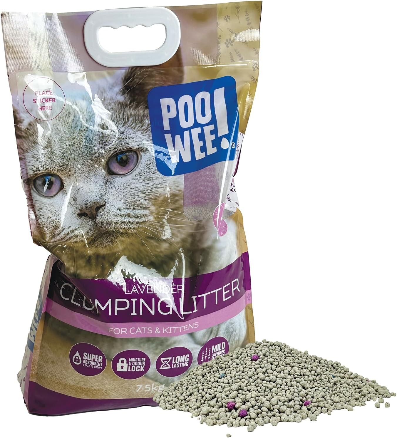 POOWEE! Clumping Lavender Litter 7.5Kg