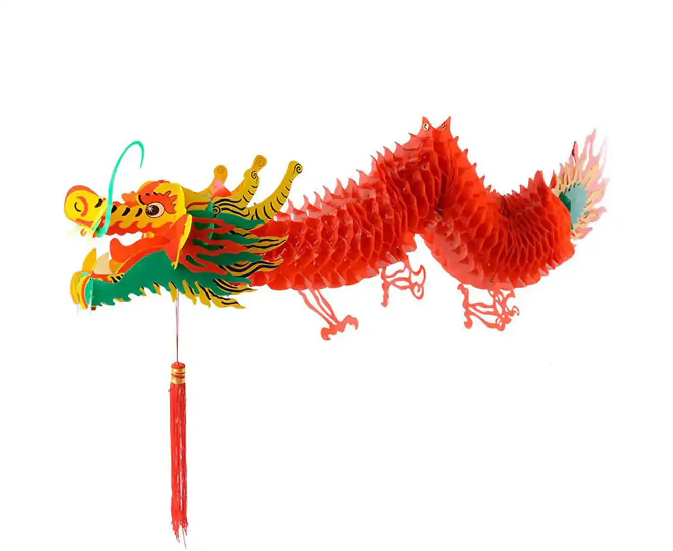 Madesmart 3D Chinese New Year Paper Dragon Garland Hanging Decoration New Year Party Ornaments 39 Inch