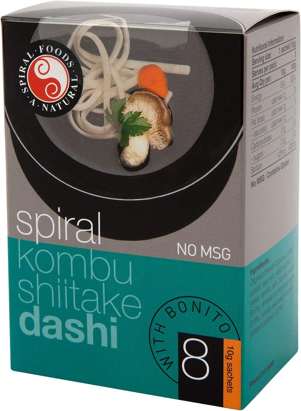 Spiral Foods Instant Kombu Shiitake Dashi with Bonito Sachets 8 X 10 G, Multicolour