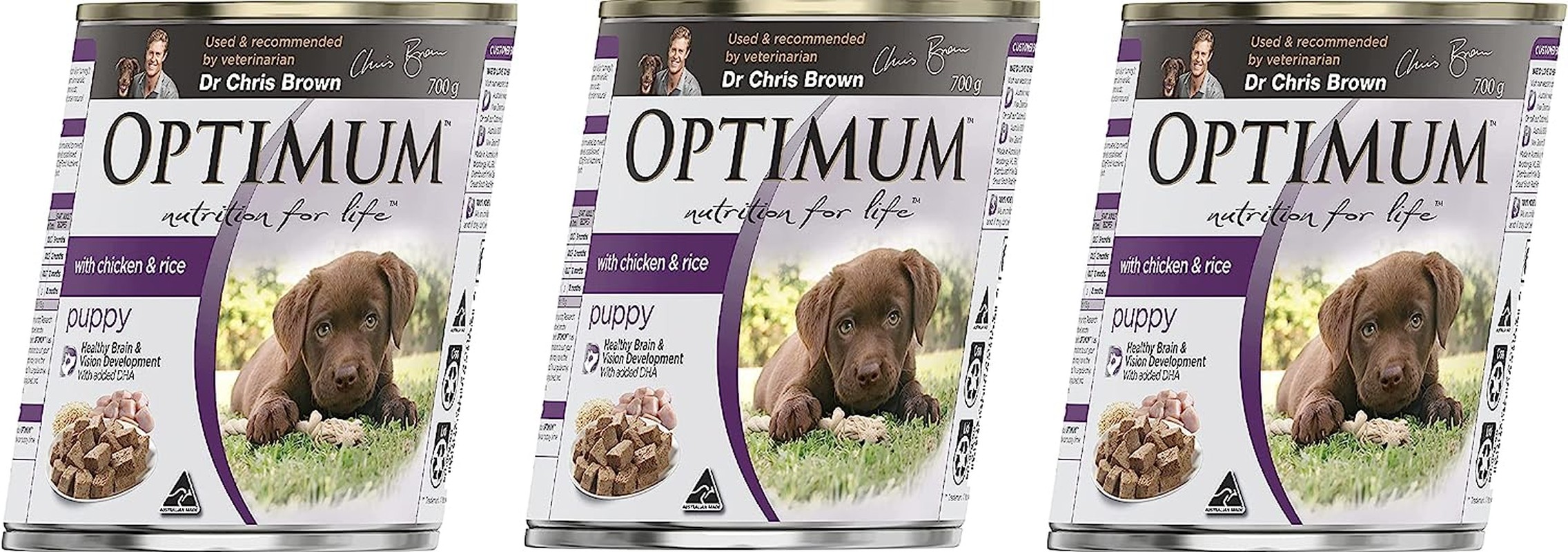 Optimum Puppy Chicken and Rice Wet Dog Food 700 G X 12 Pack