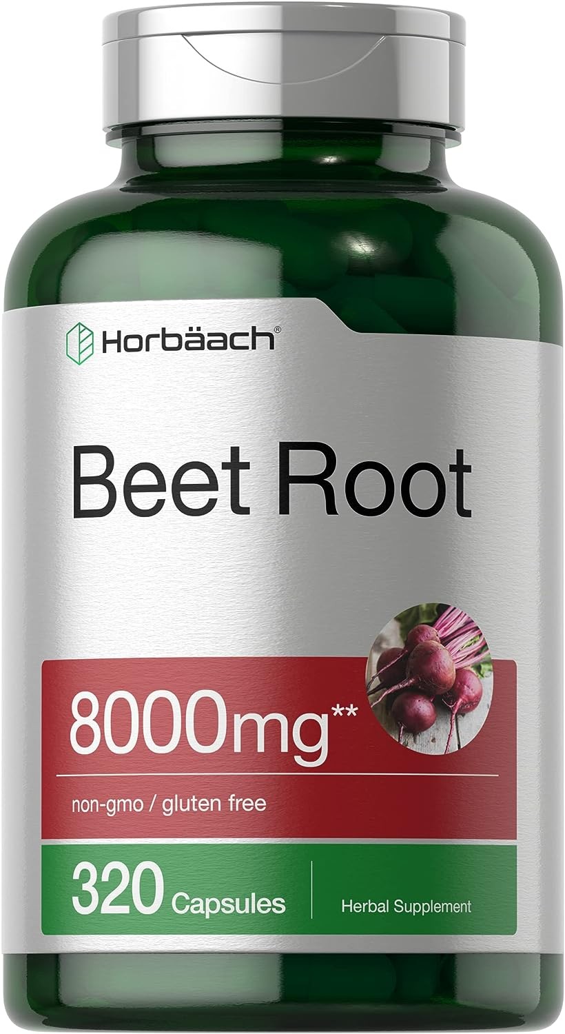 Beet Root Capsules 8000Mg | 320 Count | Non-Gmo, Gluten Free | Herbal Extract Supplement | by Horbaach