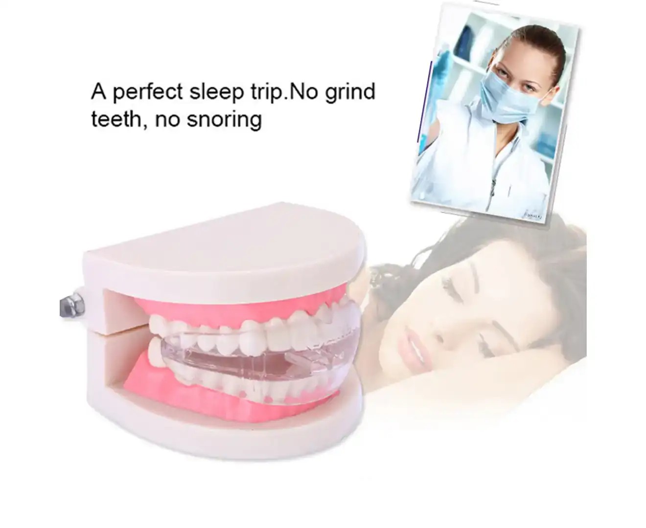 Silicone anti Snoring Stop Device Adjustable Mouthpiece Mouth Guard Sleep Aid