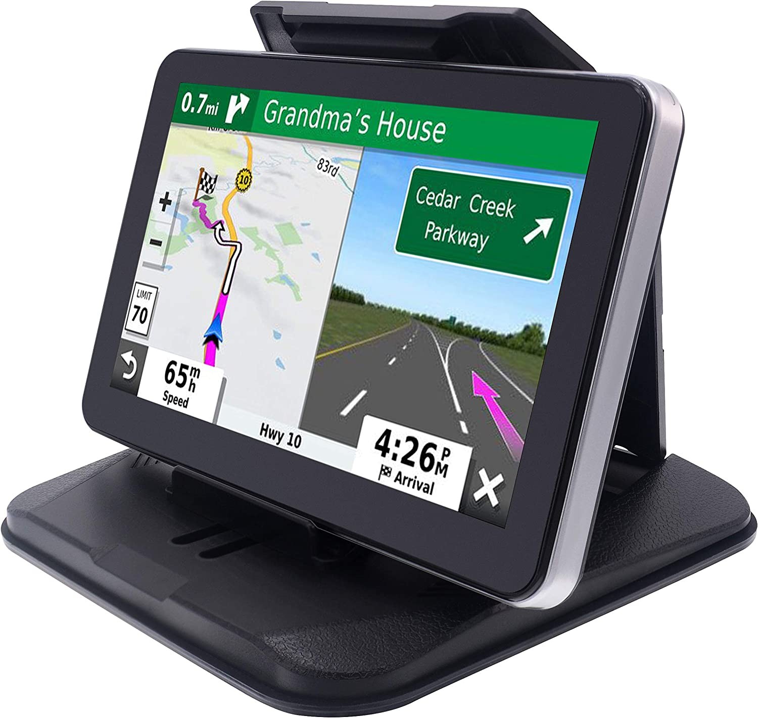 Isaddle Dashboard GPS Mount Holder – Universal Dashbaord Phone Tablet PC Navigation Holder for Garmin Nuvi Tomtom Iphone Ipad Galaxy Yoga Android Fits 4.3″-9.6″ GPS & Smartphone Friction Mount Holder