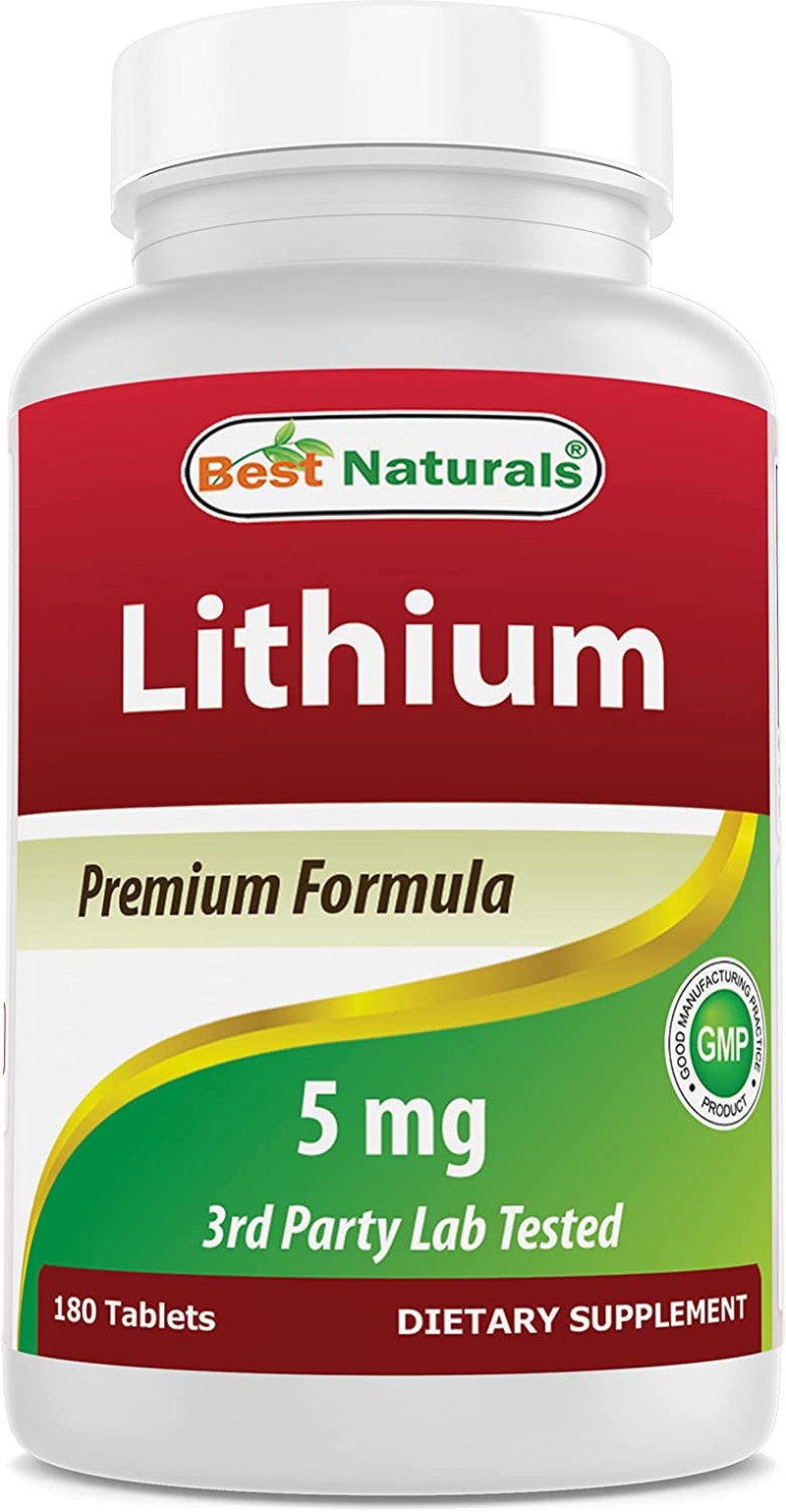 Best Naturals Lithium Orotate 5 Mg 180 Tablets