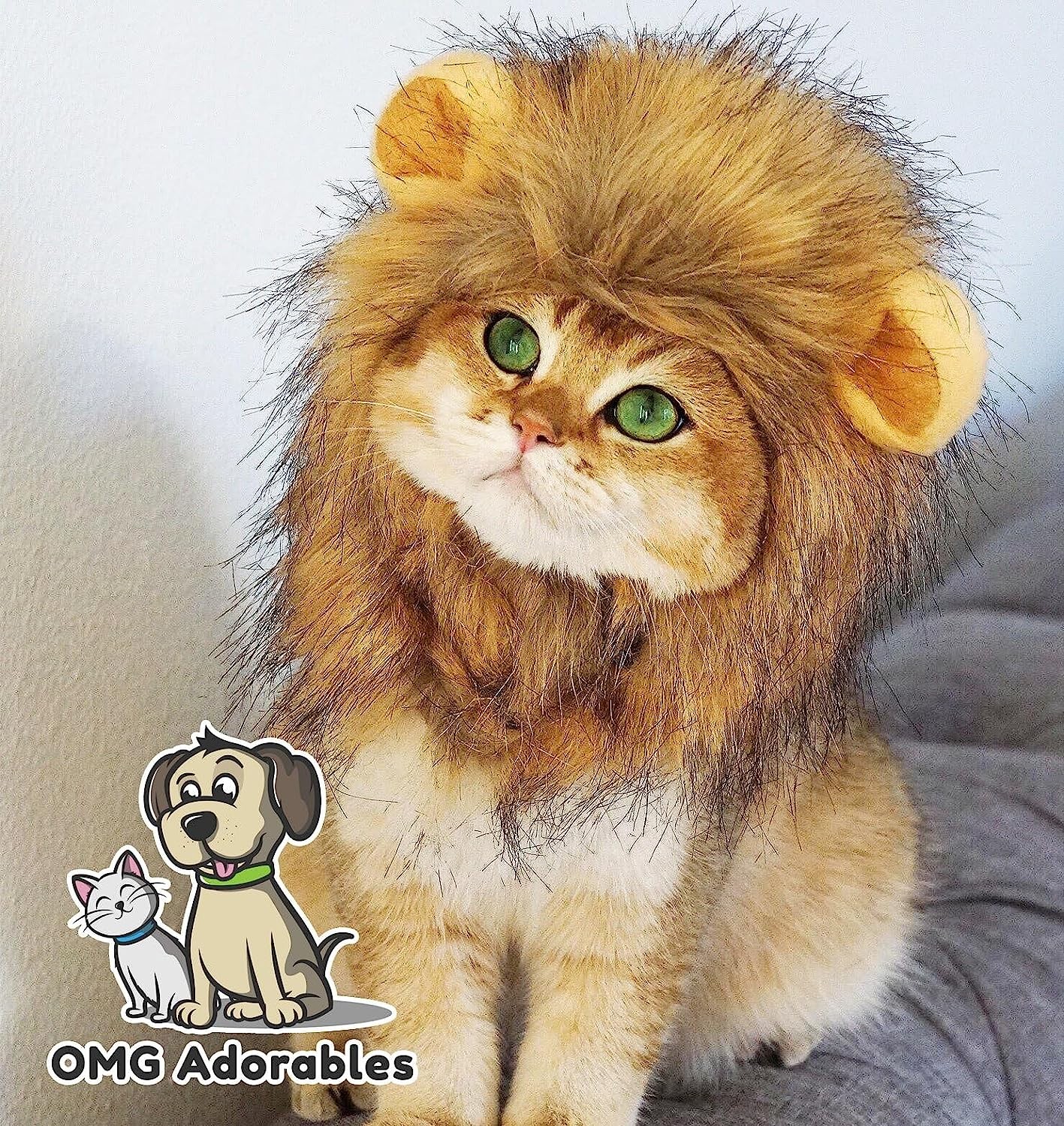 OMG Adorables – Lion Mane Wig for Dog and Cat Costume Pet Adjustable Washable Comfortable Fancy Lion Hair Dog Clothes Dress for Halloween Christmas Easter Festival Party Activity