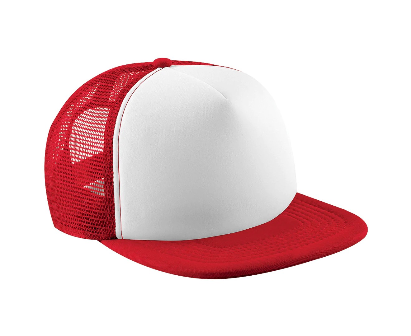 Beechfield Junior Vintage Snapback Mesh Trucker Cap / Headwear (Classic Red/White) – RW200