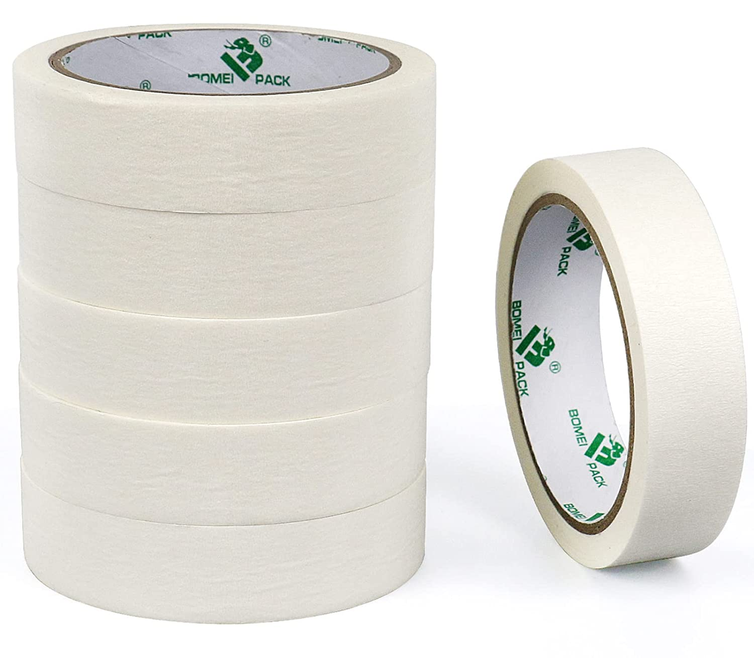 BOMEI PACK White Masking Tape Decorative Writable White Painters Tape for  Arts & Crafts,6 Rolls Pack, 24Mm X 20M per Roll
