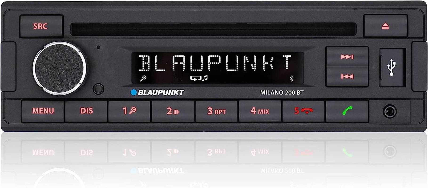 Blaupunkt Milano 200 BT, Black, 1-DIN