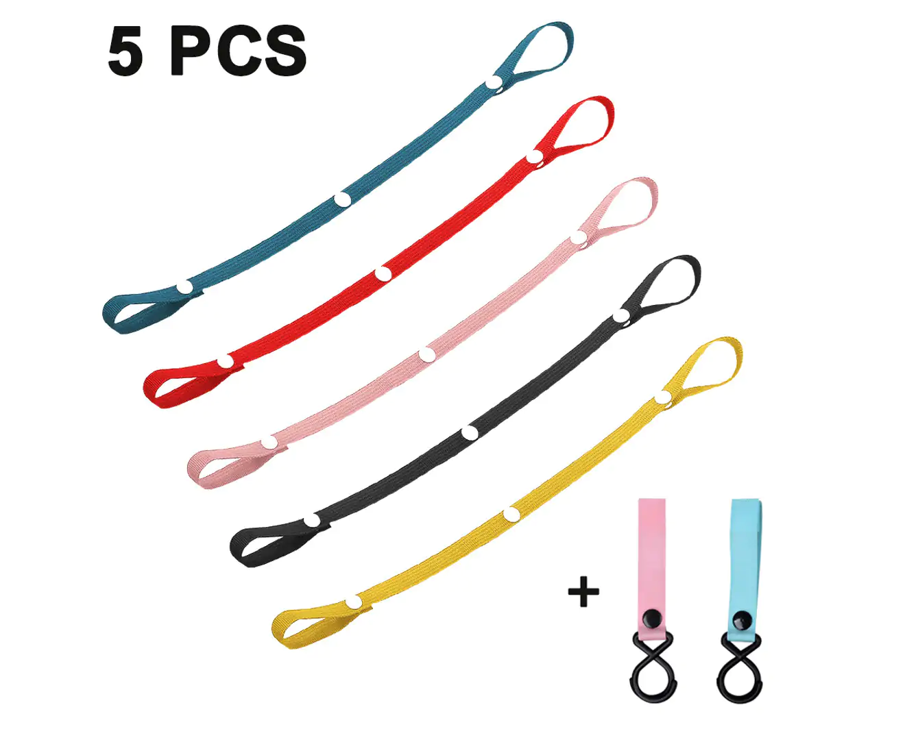 5 Pieces of Baby Toy Fixed Carrying Strap,Seat Cart Toy Lanyard