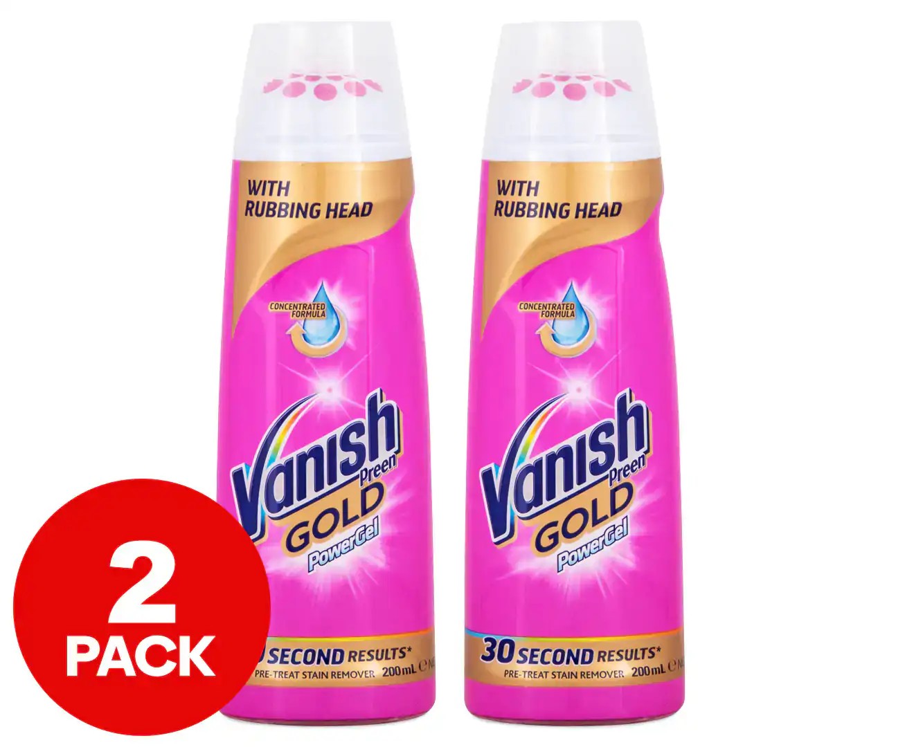 2 X 200Ml Vanish Preen Gold Powergel