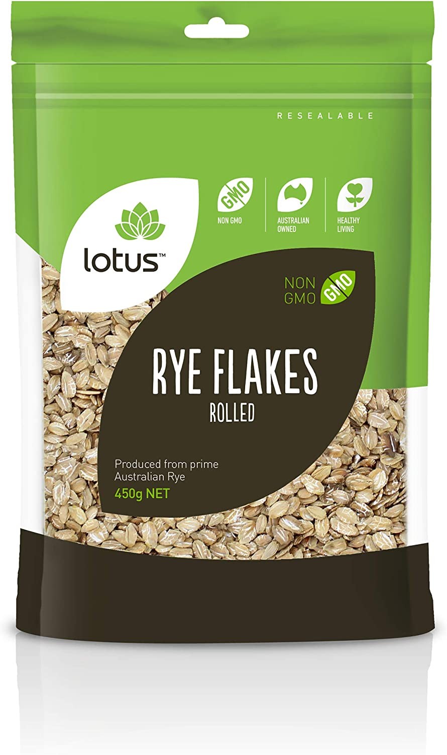 Lotus Rolled Rye Flakes, 450 G