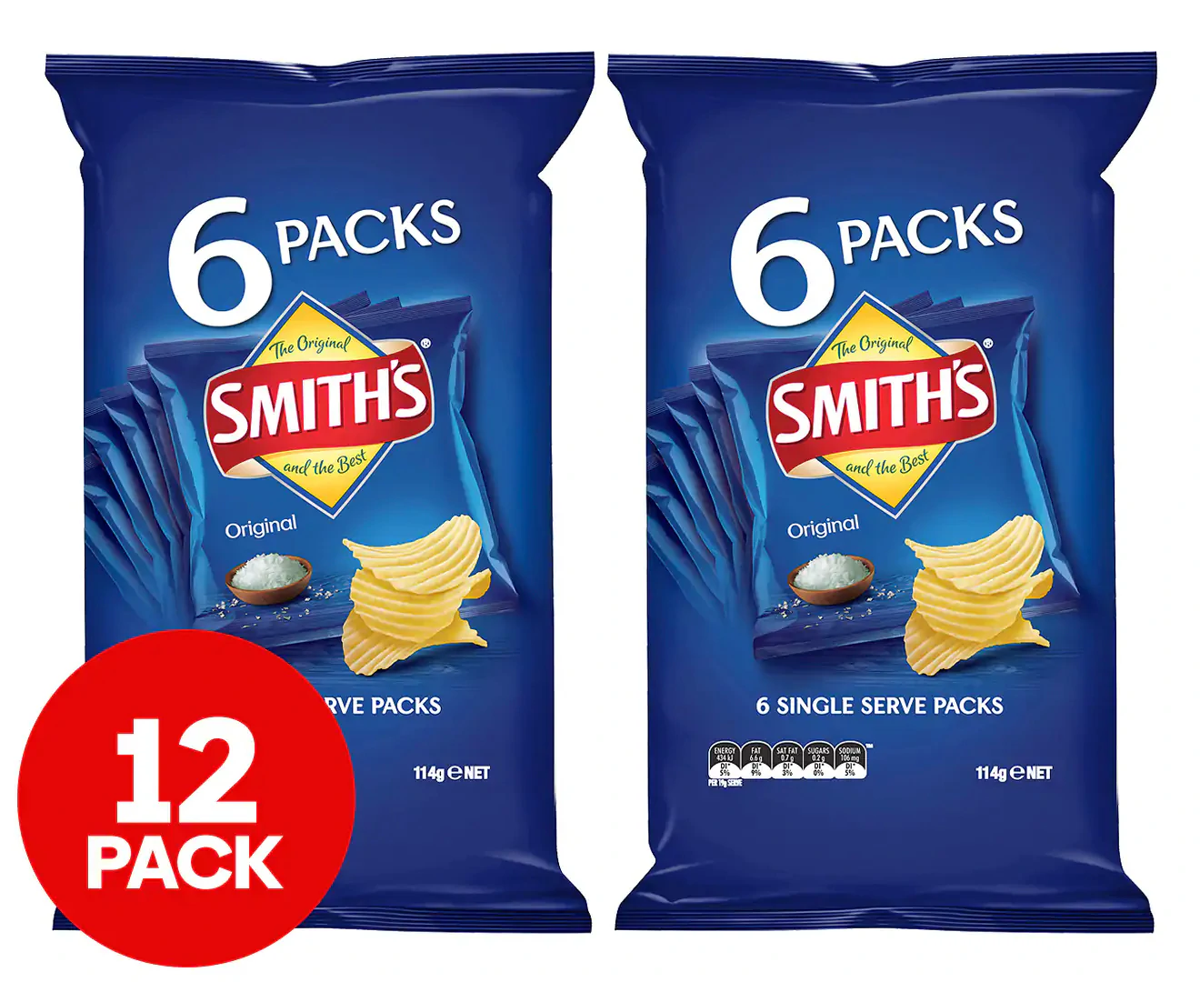 2 X 6Pk Smith’S Crinkle Cut Chips Original