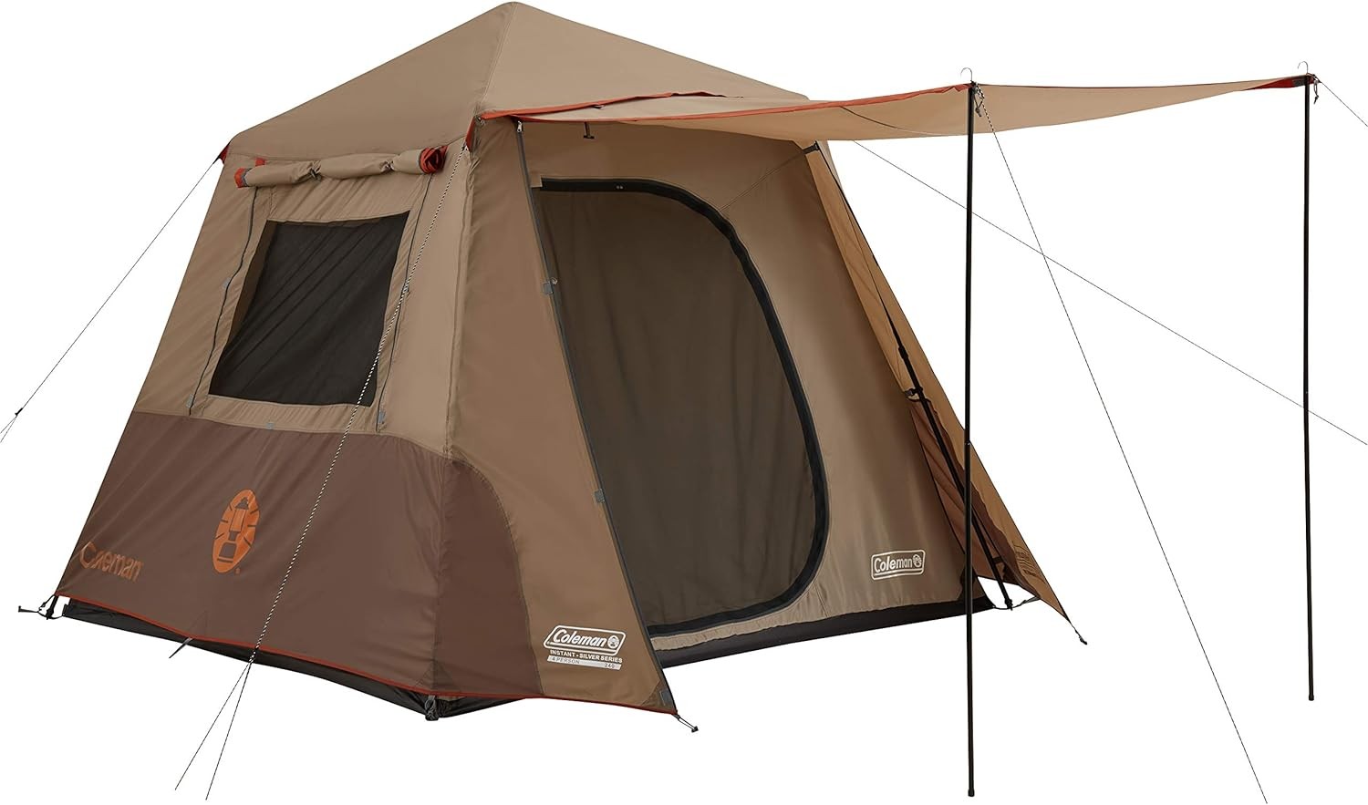 Coleman Instant up Camping Tent, 4 Person Silver Series Easy Setup Tent