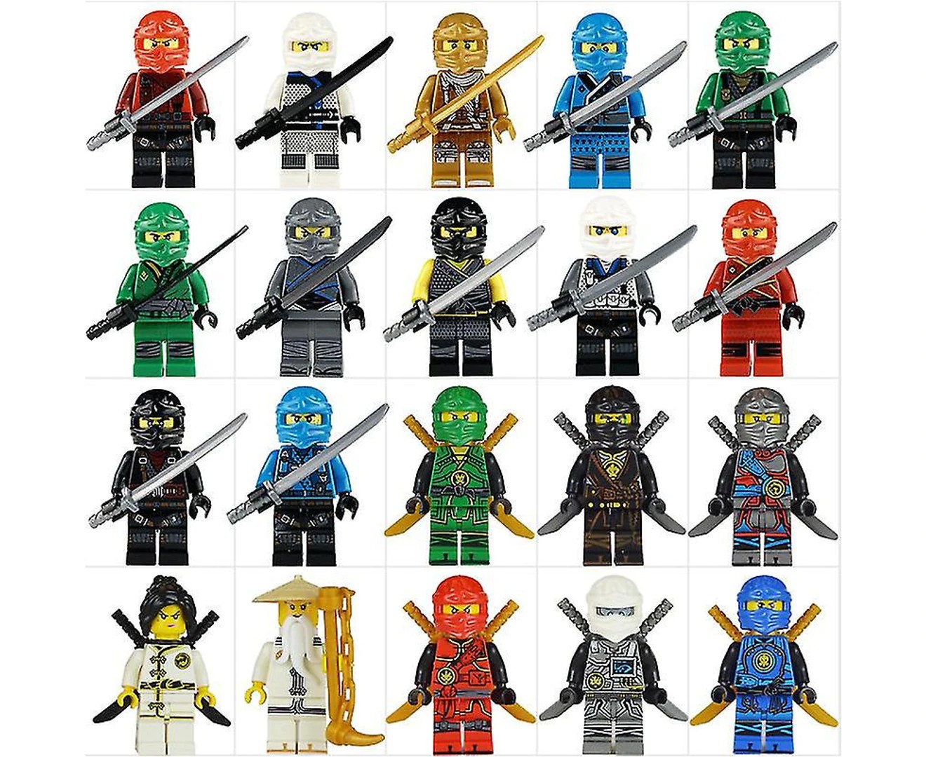 20Pcs Building Blocks Toys Small Particle Diy Ninjago Doll for Children Birthday