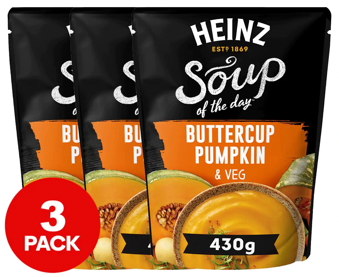 3 X Heinz Soup of the Day Buttercup Pumpkin & Veg 430G