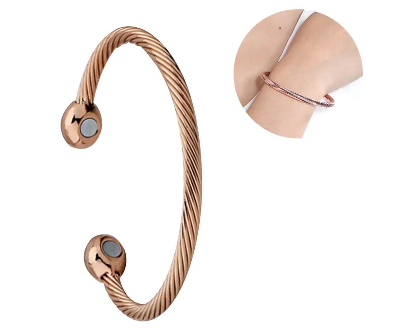 Magnetic Copper Bracelet Therapy Arthritis Pain Relief Bangle Magnetic Bracelet