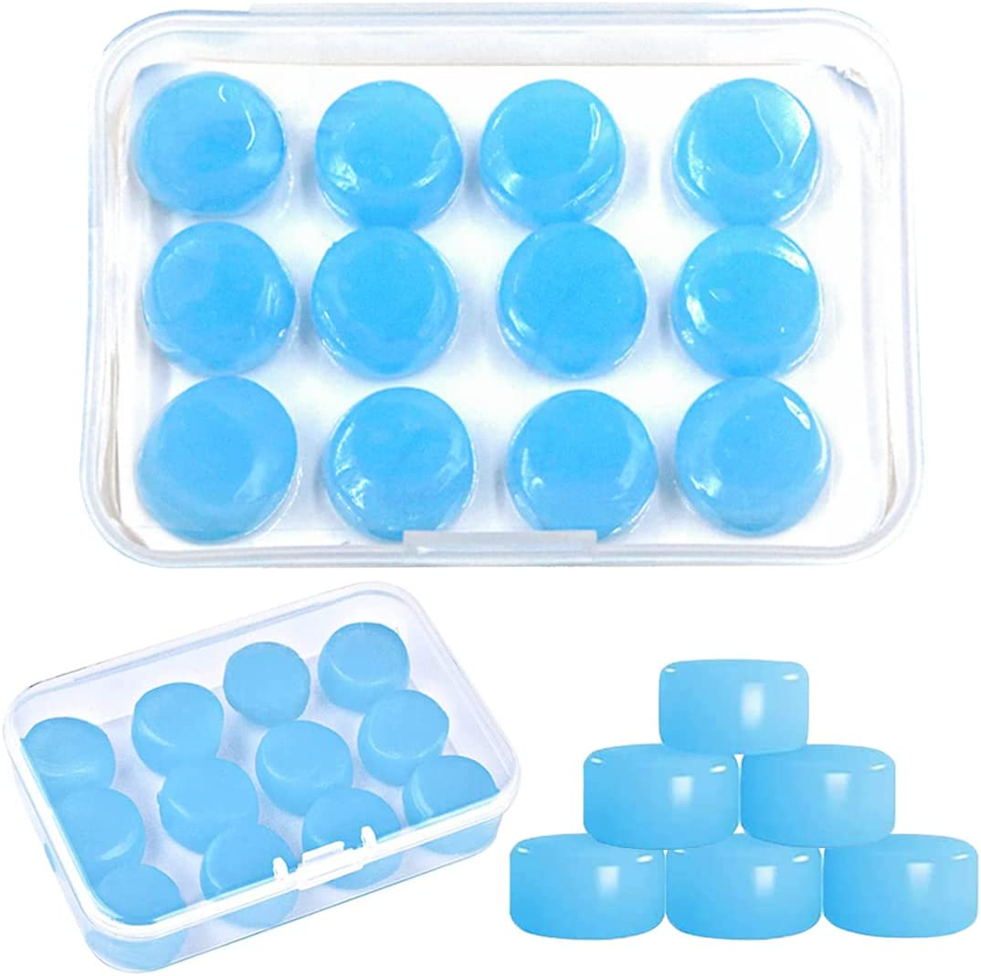 Ear Plugs for Sleeping Noise Cancelling, 32Db NRR Reusable Silicone Soft Moldable Waterproof Sound Blocking Earplugs for Swimming, Snoring, Working, Airplanes, Shooting, Concerts (6 Pairs Blue)