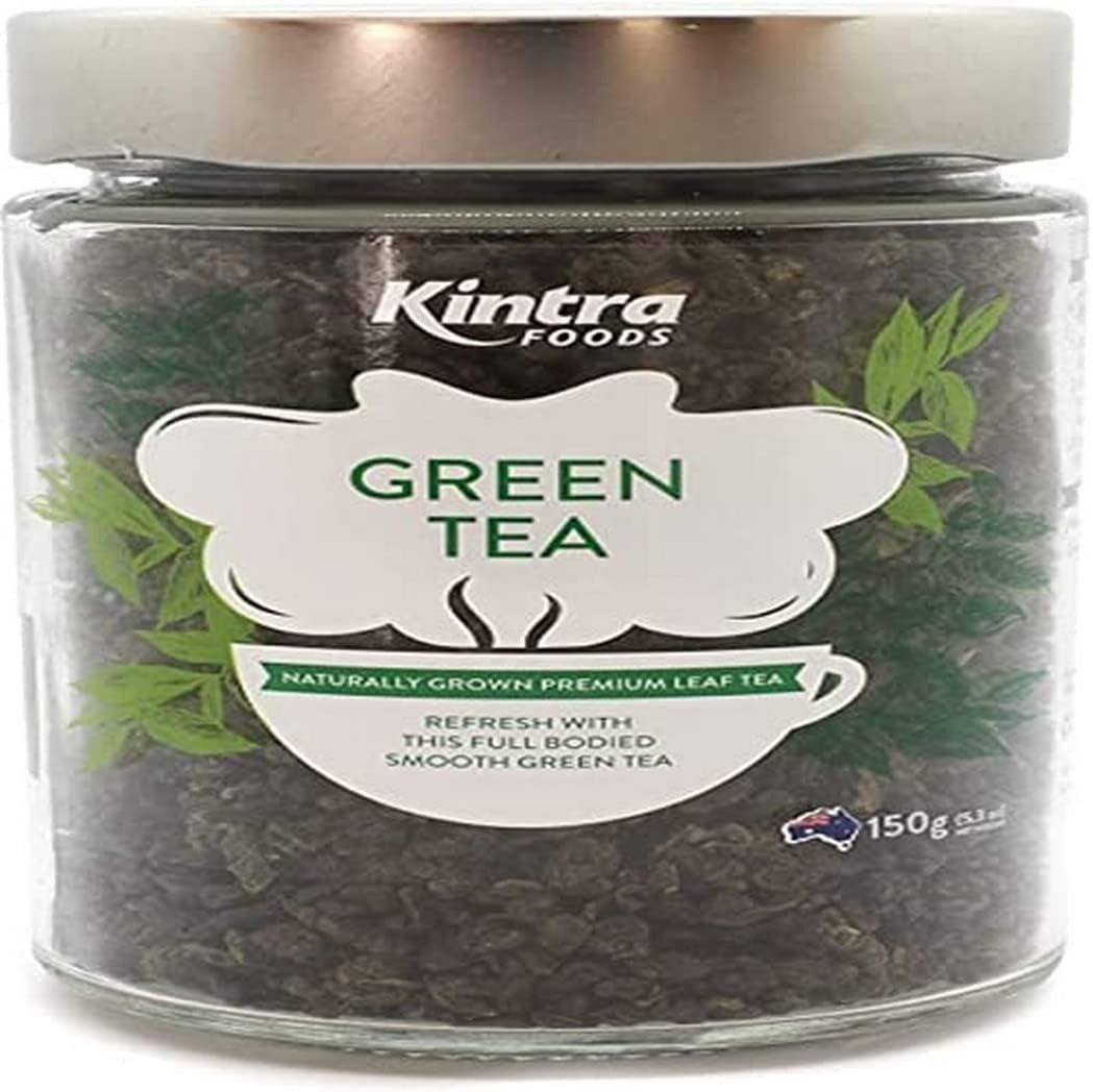 Kintra Foods Organic Loose Leaf Green Tea Glass Jar 150 G