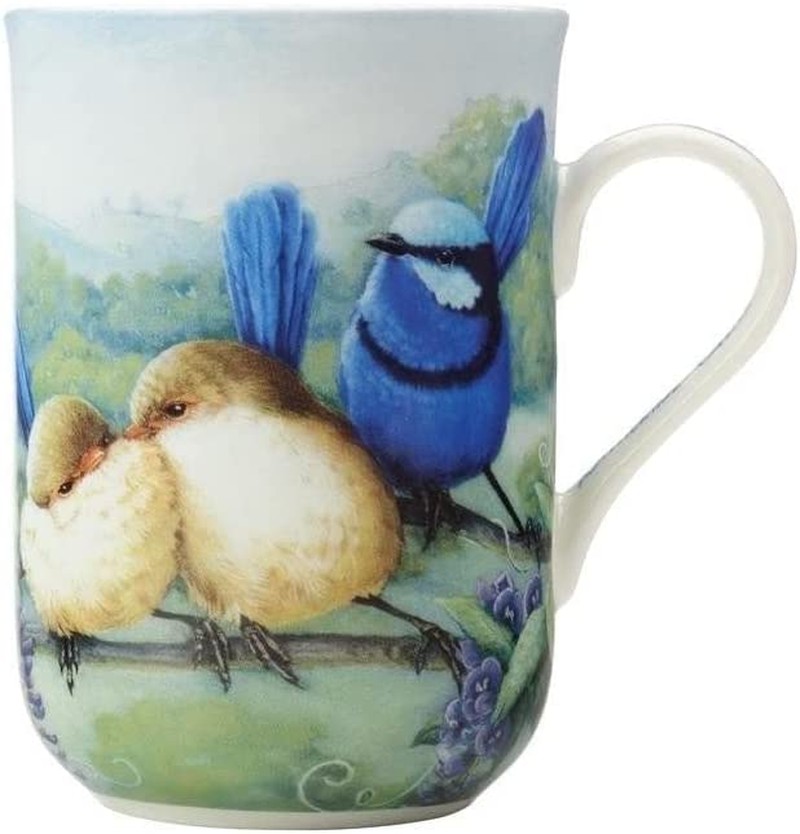 Maxwell & Williams Birds of Australia KC 10Yr Anniversary Mug 300ML Splendid Fairy Wren Gift Boxed