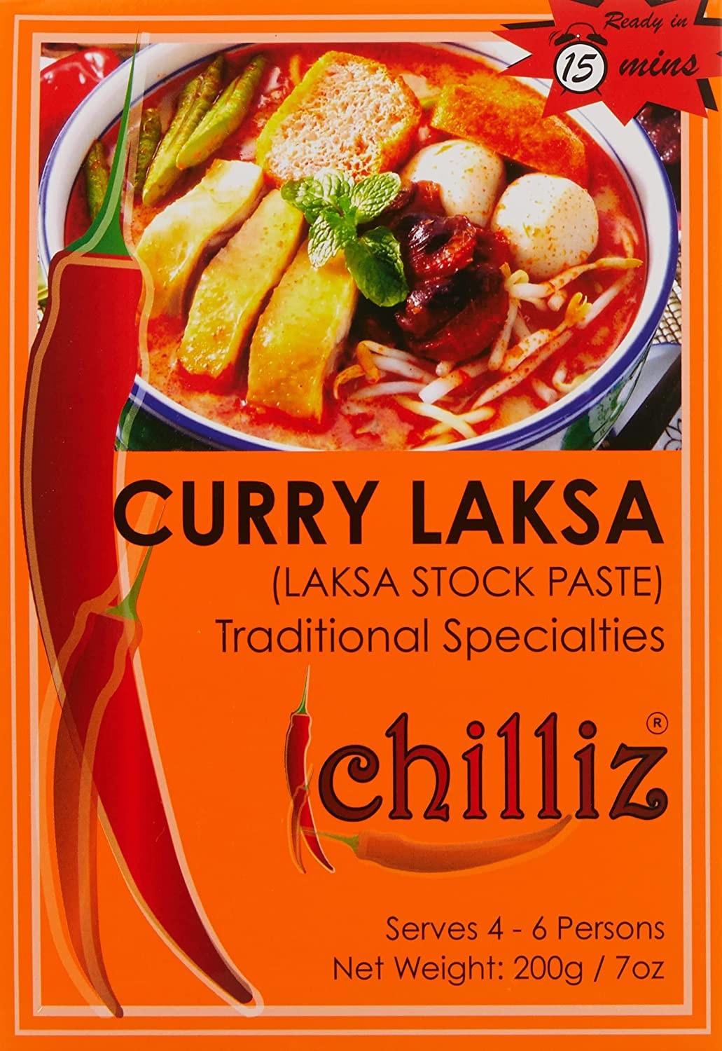 Chilliz Laksa Stock Curry Paste 200 G, 200 G, Laksa Stock Curry