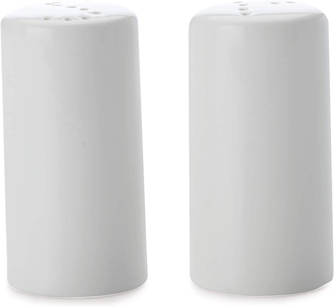 Maxwell & Williams Salt and Pepper Set, Cylindrical Porcelain Salt and Pepper Pots, Etched S and P on the Top, Set of 2