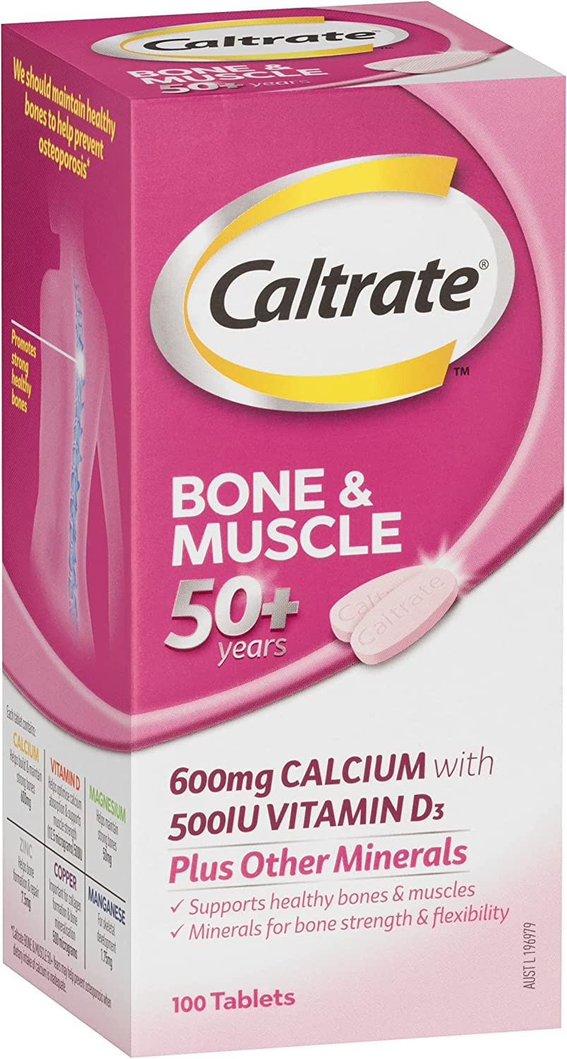 Caltrate Bone & Muscle 50+, with Calcium and Vitamin D3, 100 Tablets