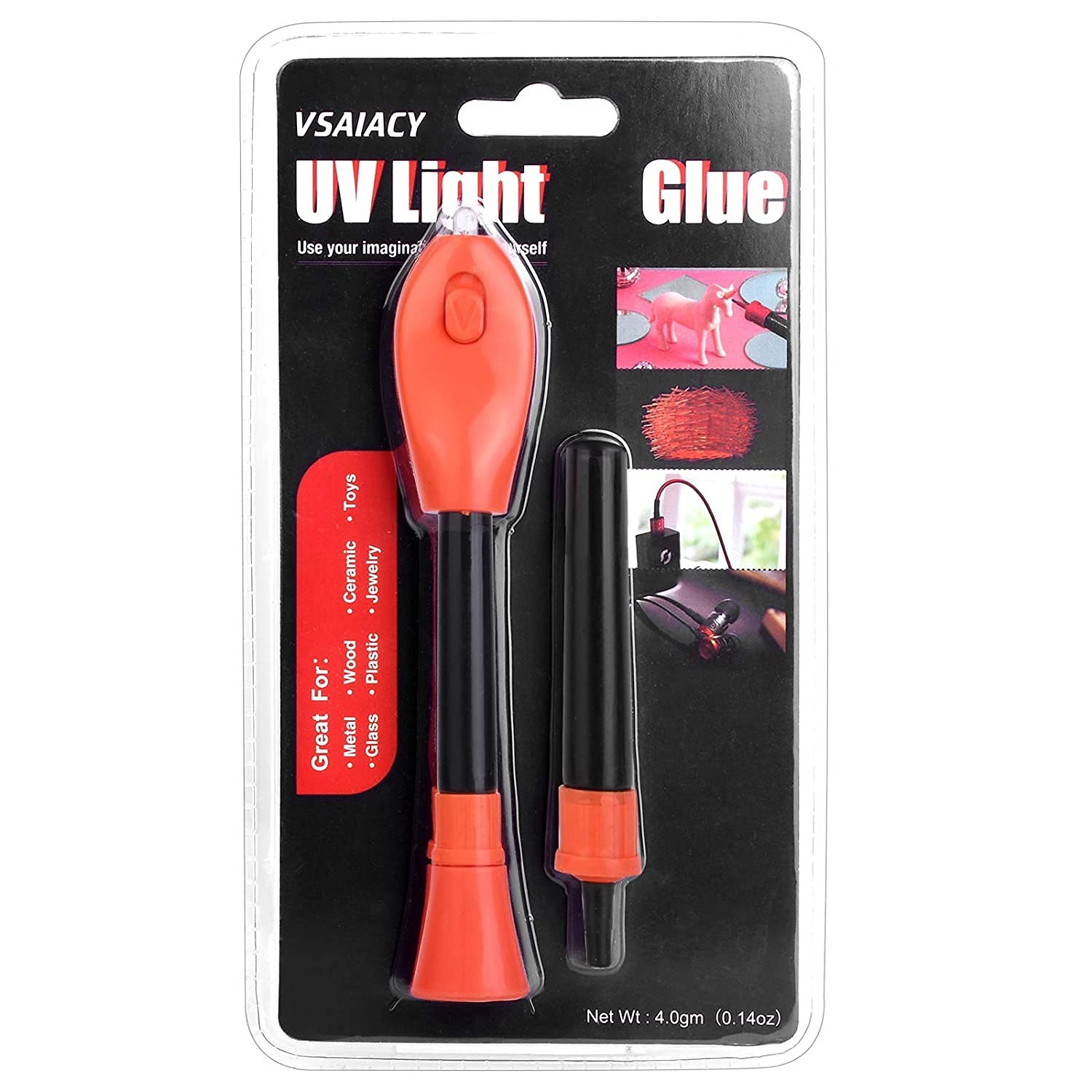 UV Glue Kit with Light, UV Light Glue Pen Kit 5 Seconds Plastic Welder UV Light Repair Pen,Super Strong Bonding Tool,Clear Adhesive Liquid(One Pen+Refill Pen)