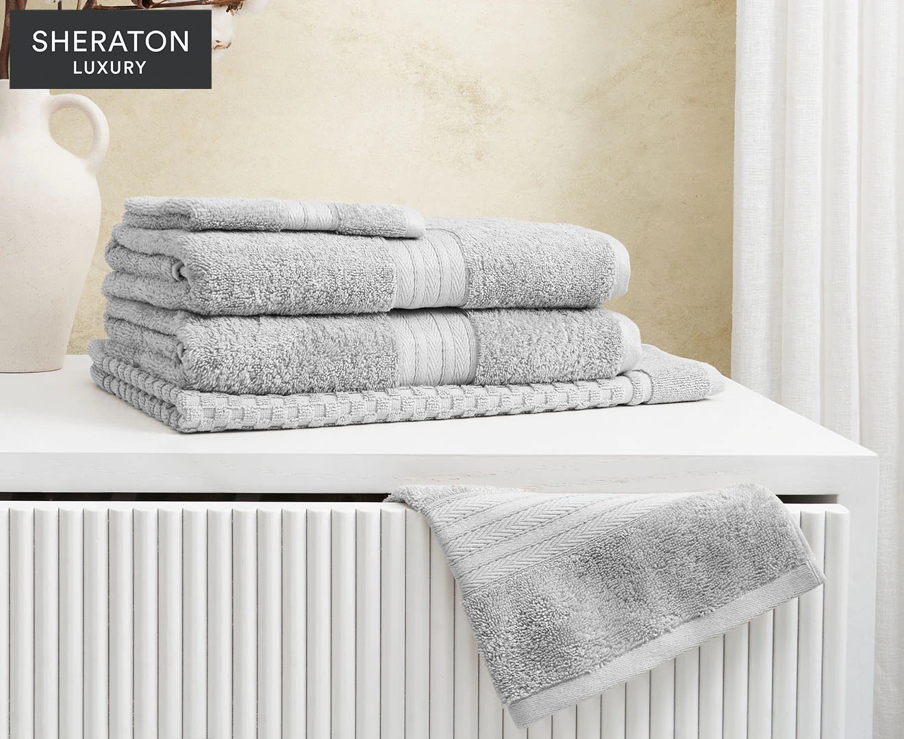 Sheraton Luxury Egyptian Cotton 5-Piece Towel Pack – Dove Grey