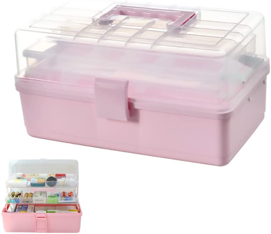 FOREVERIE 3 Layer Medicine Box Large, Empty First Aid Box, Multipurpose  Plastic Tool Box, Fishing Tackle Box, Sewing Box Organiser, Office and Arts  
