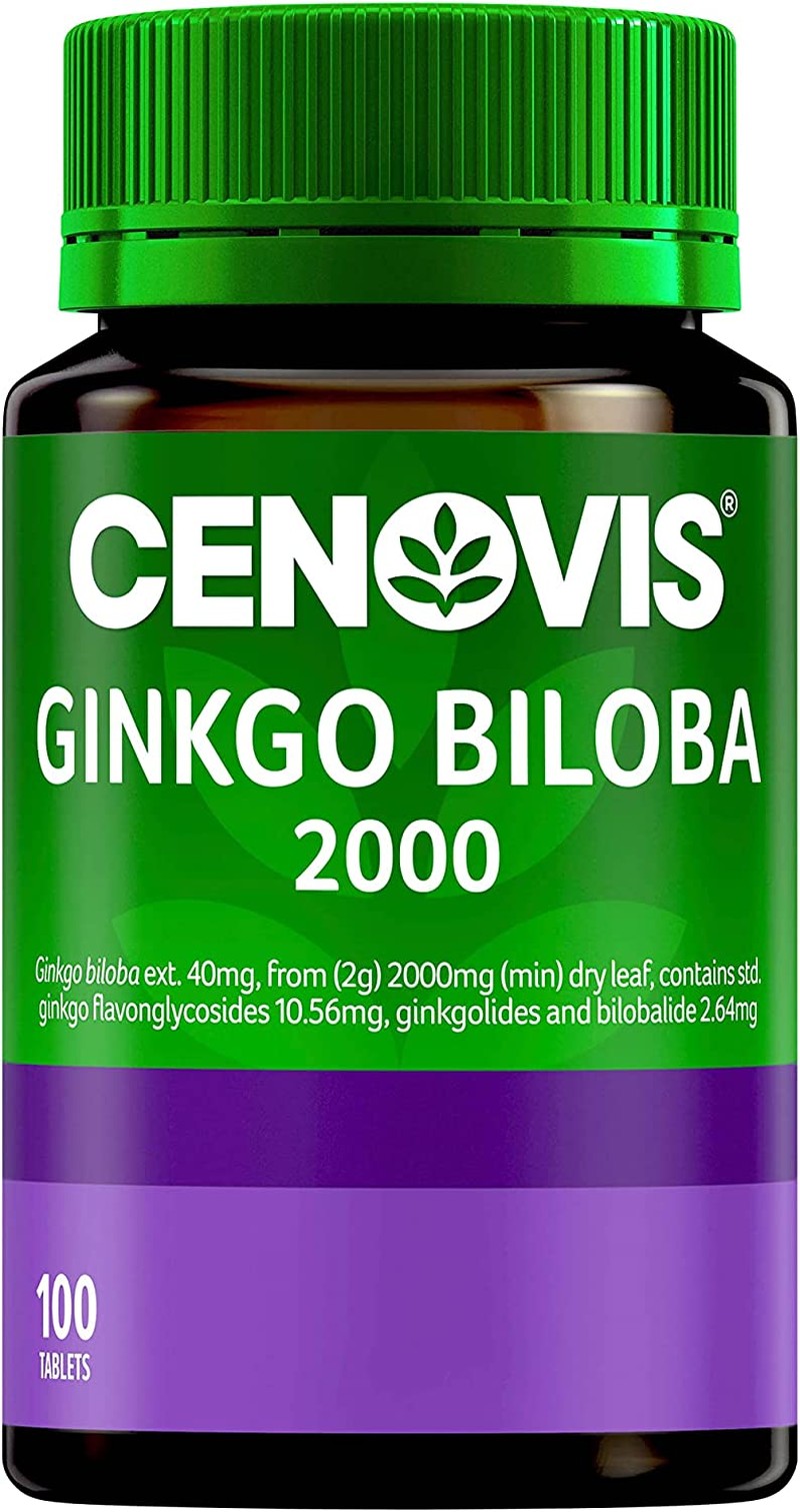 Cenovis Ginkgo Biloba 2000 – Supports Memory and Cognitive Function in Adults, 100 Pack