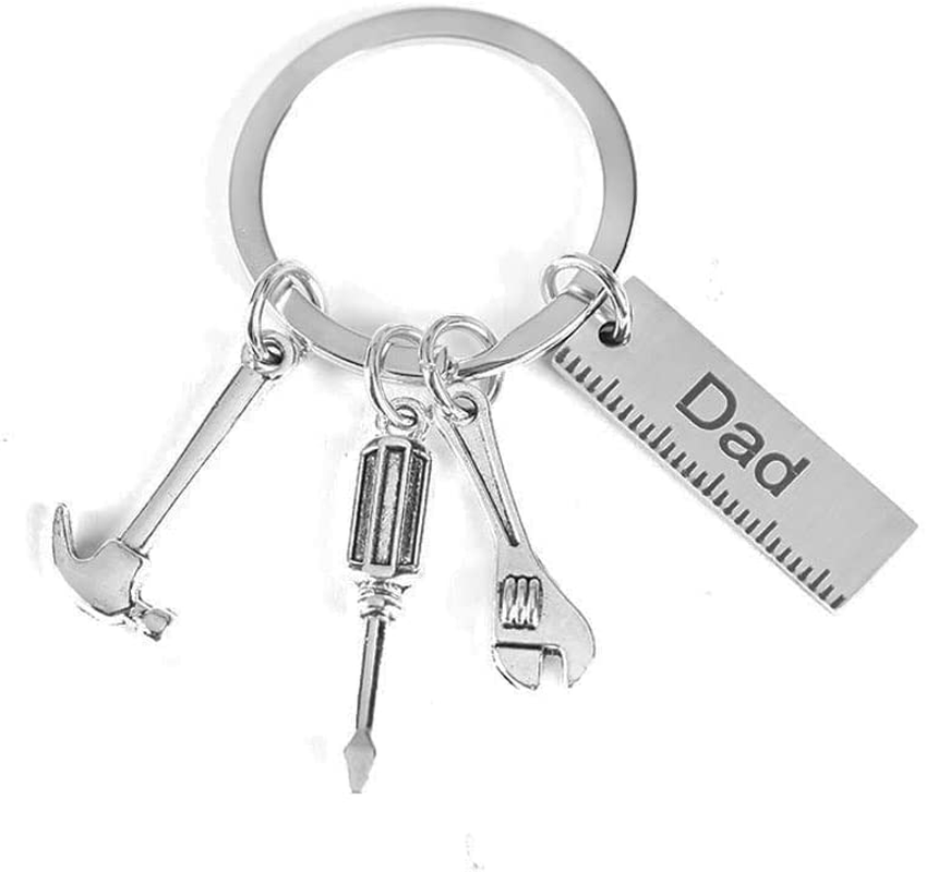 Dad Father Gifts Keychain from Daughter Son Fathers Day Birthday Gifts for Father Dad Funny Screwdriver Wrench Hammer Keychains for Dad Daddy Christmas Gifts Keyrings