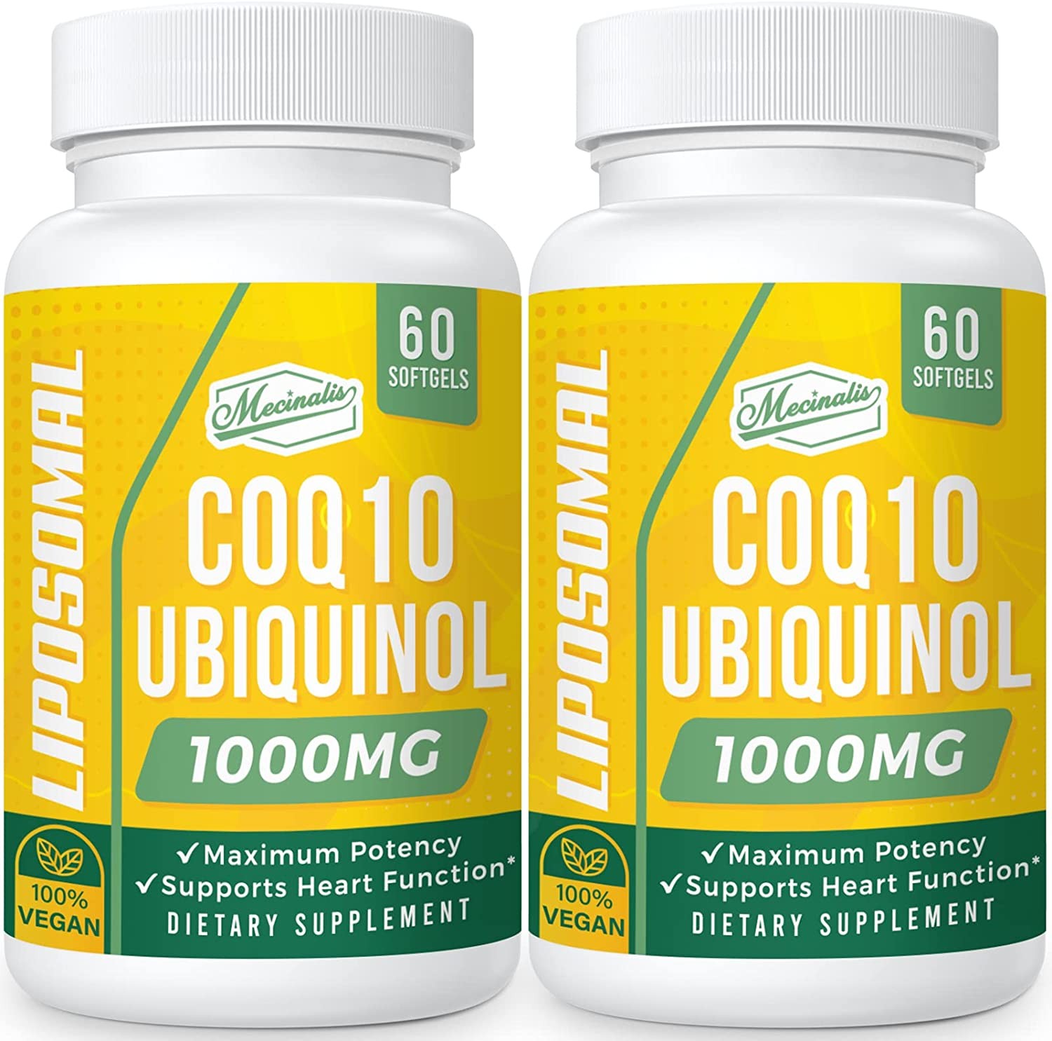 Liposomal Coq10 1000Mg, Ubiquinol Coq10 Supplement, High Absorption Coq10 Ubiquinol, Active Antioxidant Form of Vegan Coenzyme Q10 Support Heart Health, Energy Production,120 Softgels