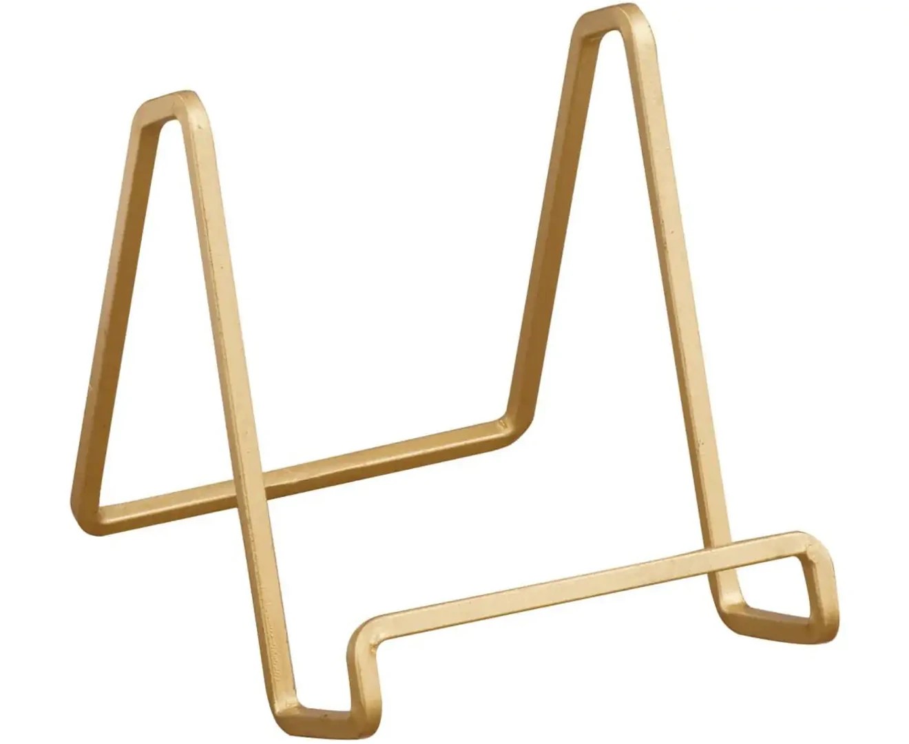 4 Inch Metal Gold Plated Square Wire Plate Stand Holder Easel Display for Cookbooks, Photos, Picture Frames, & Plates