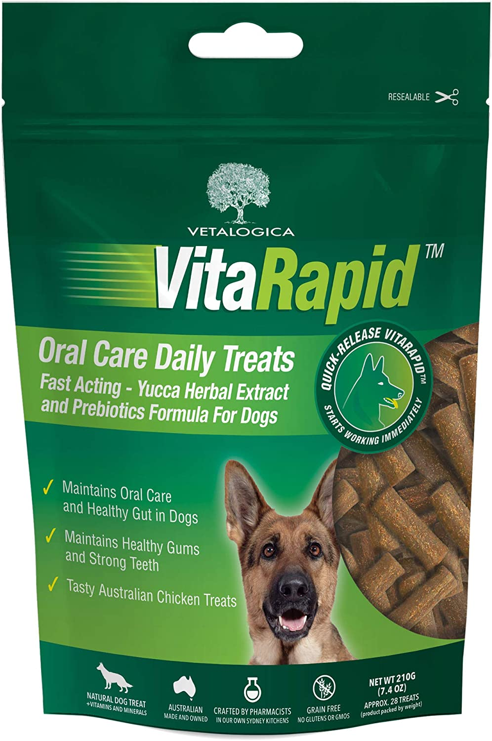 Vetalogica Vitarapid Oral Care Daily Treats for Dogs 210G