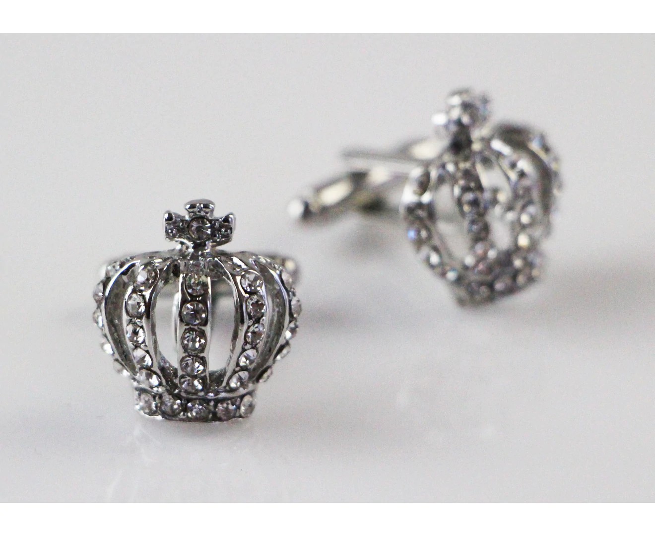 Mens Silver Crown Cufflinks