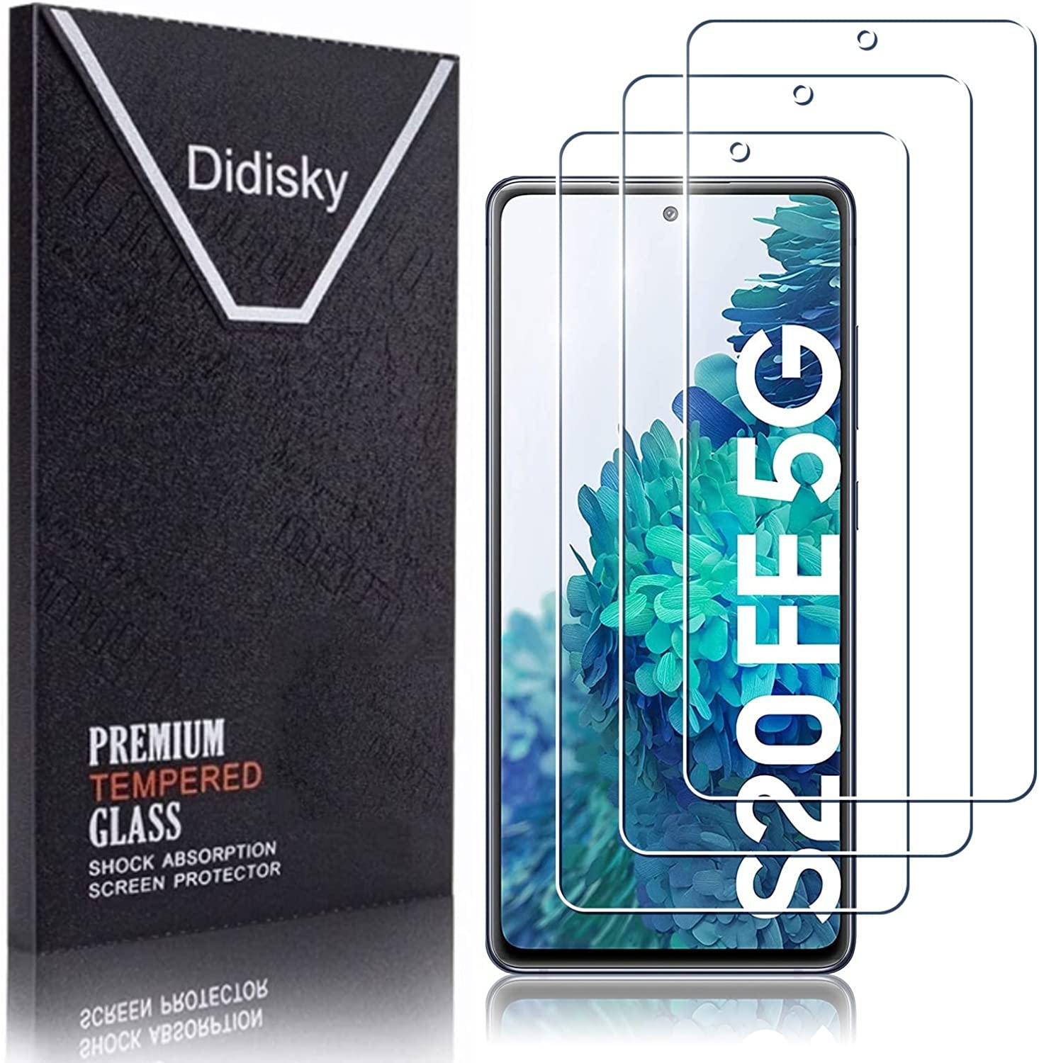 Didisky [3 Pack] Tempered Glass Screen Protector for Samsung Galaxy S20 FE 4G 5G(Not Fit for S20), anti Scratch, 9H Hardness, No Bubbles, High Definition, Easy to Apply, Case Friendly, Transparent