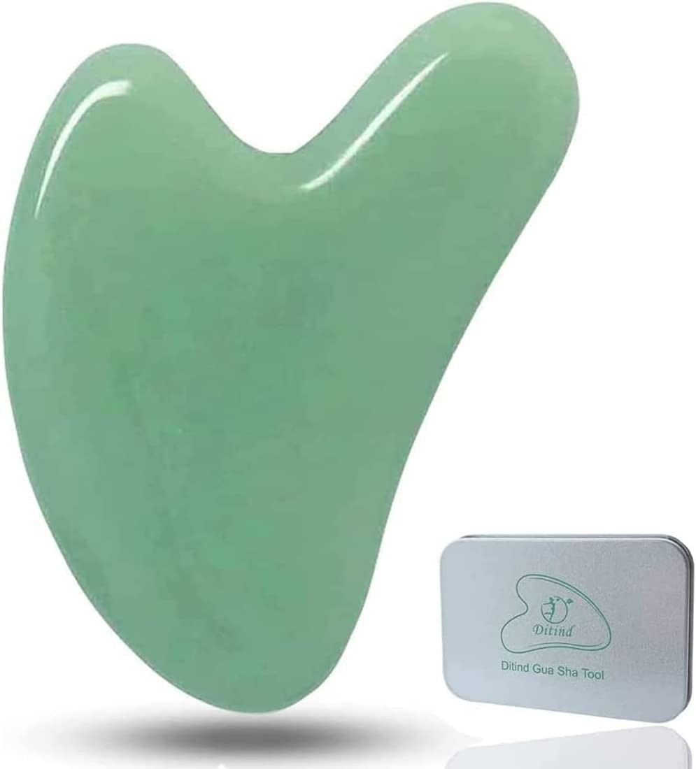 Ditind Gua Sha Tool, Jade Stone Guasha Massage Scraping, Guasha Board for Facial and Body Skin Massage. Gua Sha Tool for Toxins/Prevents Wrinkles for Spa Acupuncture Therapy Trigger Point Treatment.