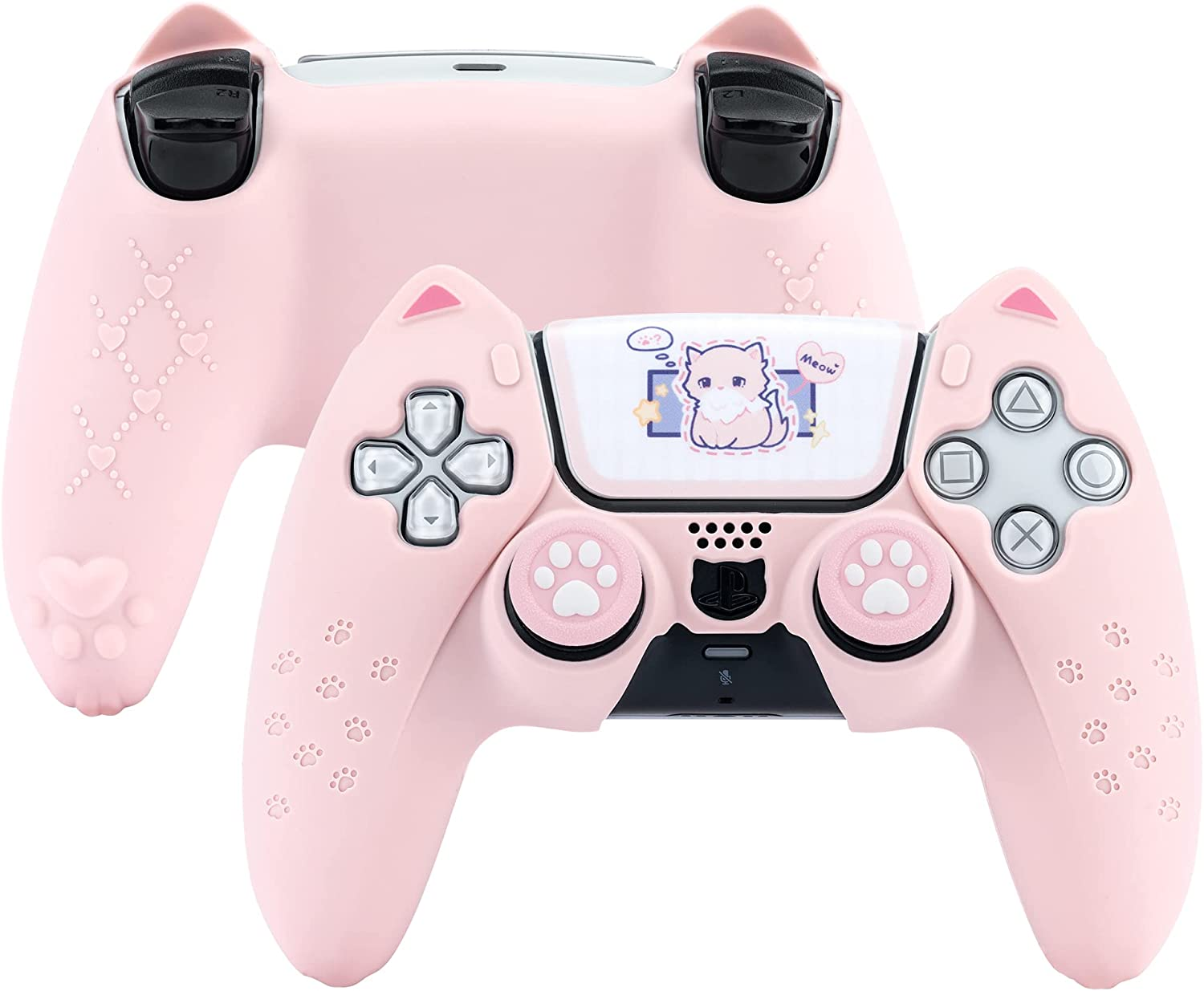 Geekshare Cat Paw PS5 Controller Skin Anti-Slip Silicone Skin Protective  Cover Case for Playstation 5 Dualsense Wireless Controller (Pink)
