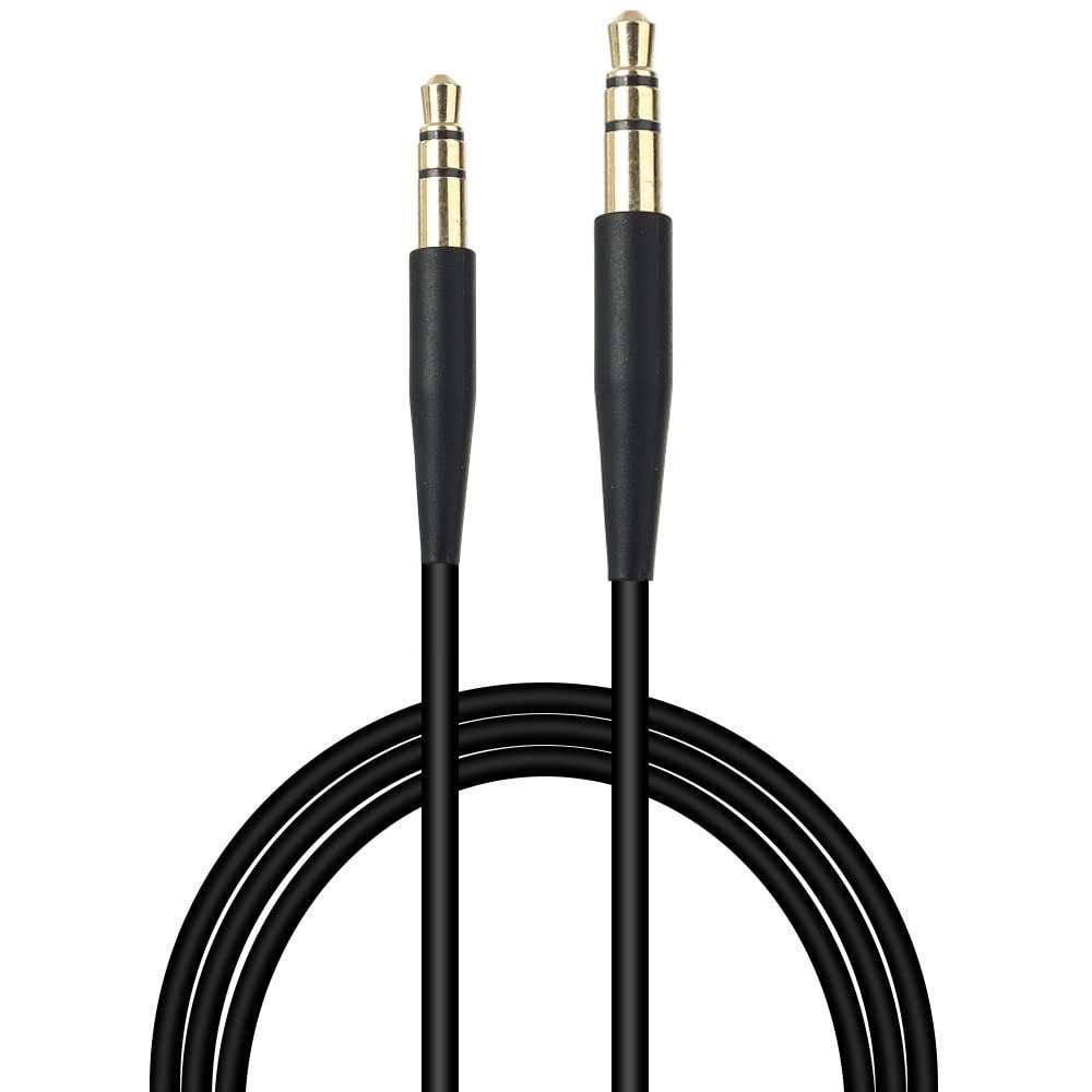 T Tersely Stereo Jack Cables Replacement Cords 1.5M/5FT for Bose Quietcomfort 45/35/35II, Qc45/On-Ear 2/Oe2/Oe2I/Qc25/Qc35/Qc35 Ii/Soundlink/Soundtrue Headphones (Black)