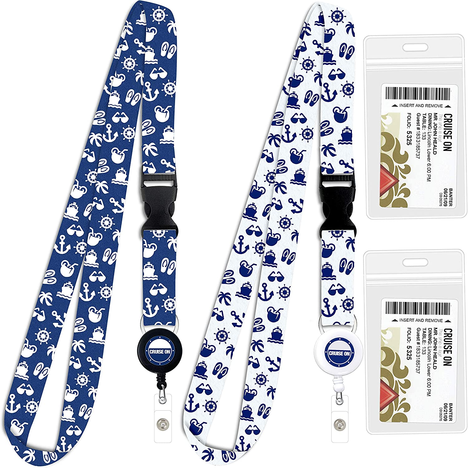 Cruise Lanyard [2-Pack] Lanyards with ID Holder for Cruise Ship