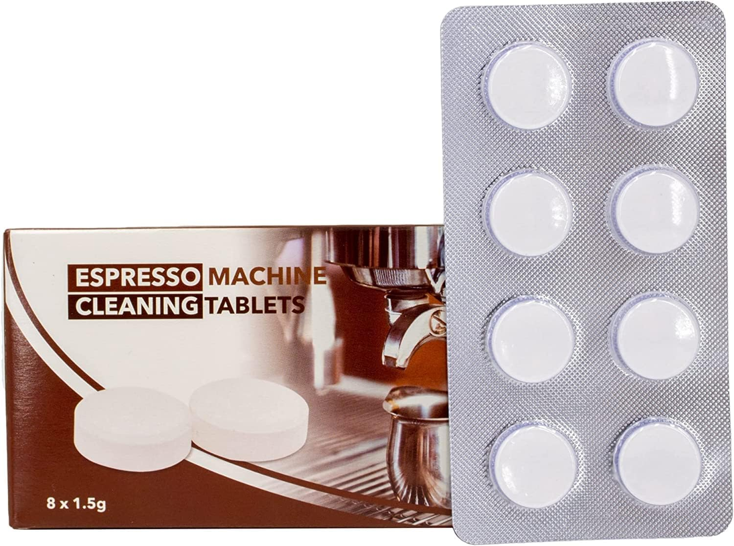 Espresso Coffee Machine Cleaning Tablets 1.5G (8 Pack)