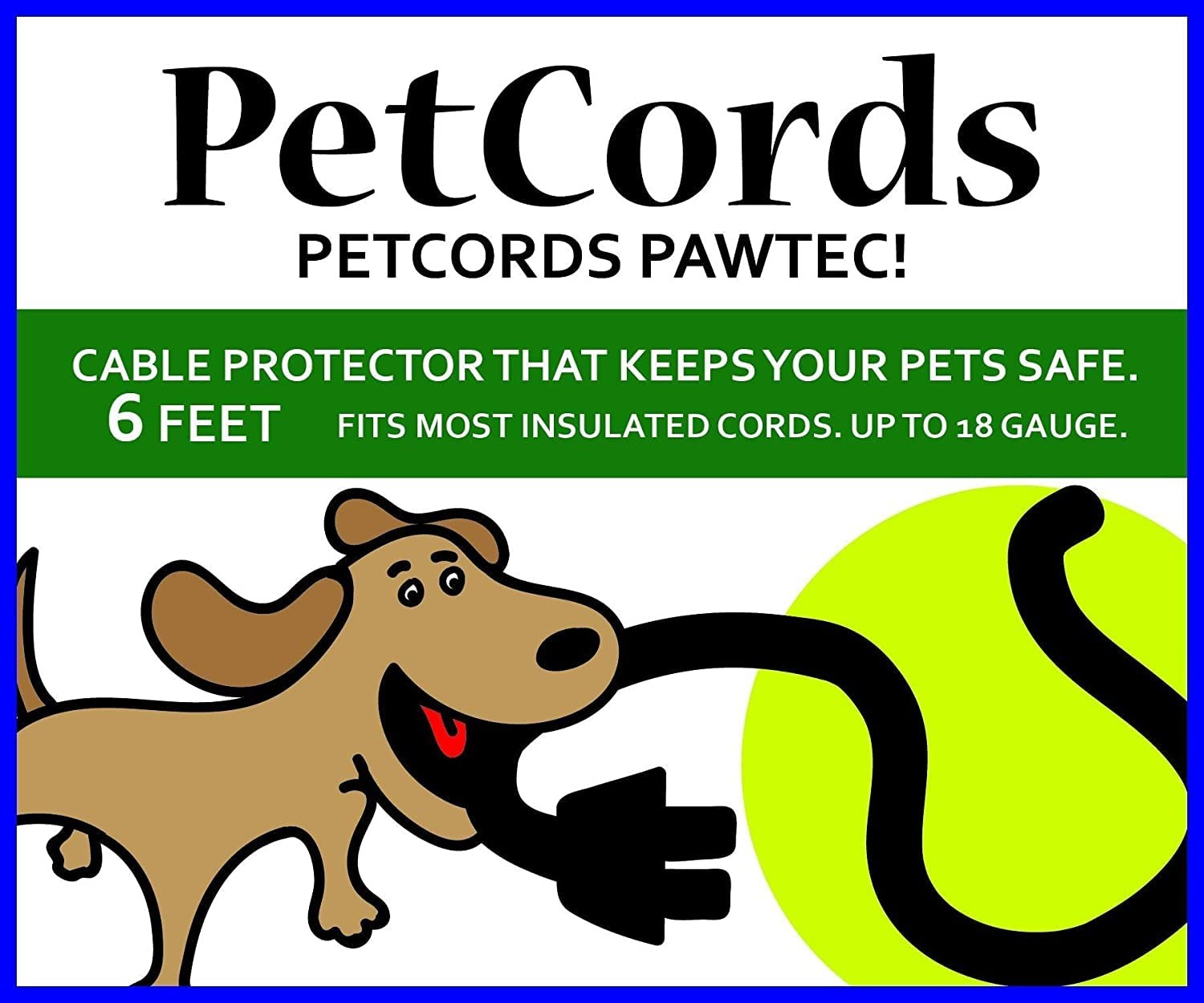 PETCORDS Mini 6Ft Dog and Cat Cord Protector-Protects Your Pets from Chewing through Charging Cables. Fits- Iphone Android and Other USB Cables Unscented Odorless