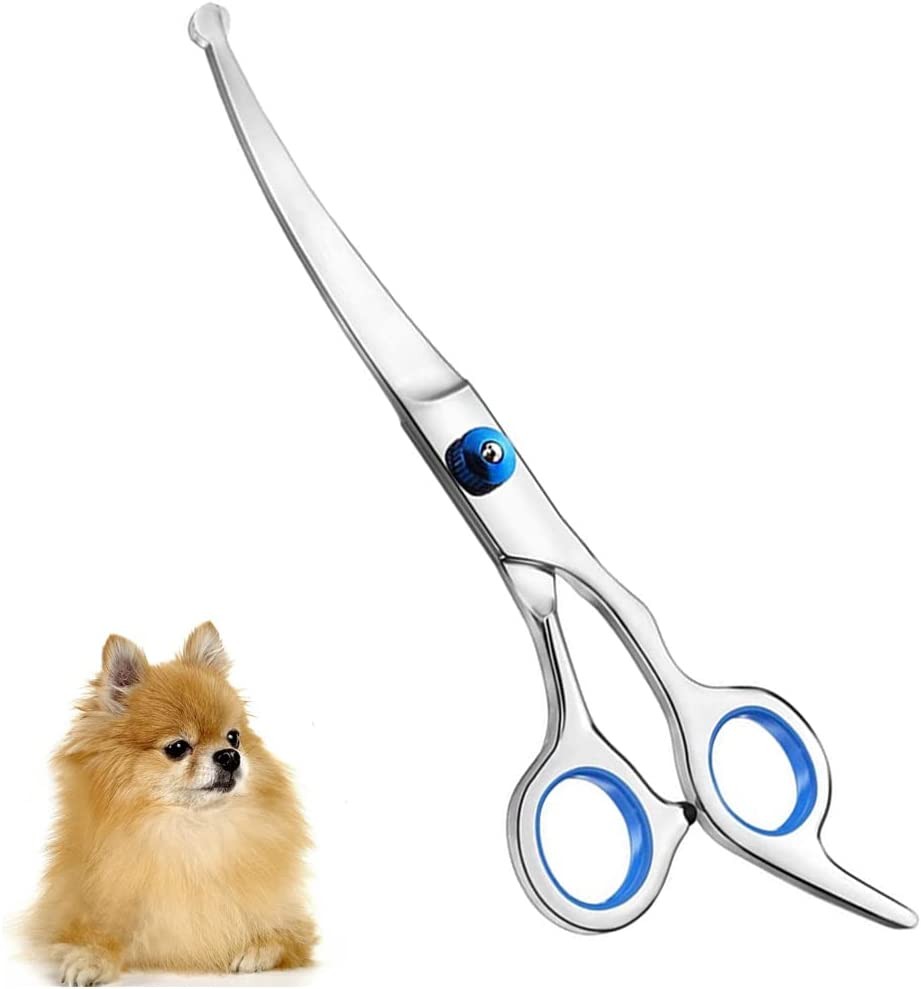 Cat Dog Grooming Scissors with Safety round Tips,Kiwinvou Stainless Steel Pet Grooming Scissor for Pets