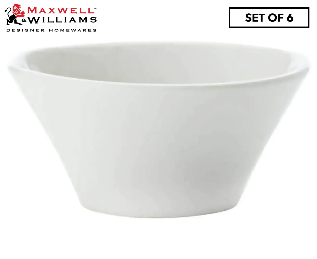 Set of 6 Maxwell & Williams 8Cm White Basics Conical Dip Bowl – White