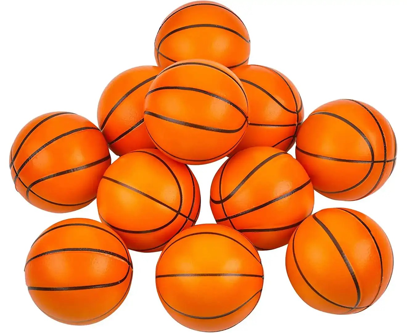 Mini Basketball Stress Balls – (Pack of 12) 1.57 Inch Small Foam Basketballs for Kids, Sports Theme Party Favor Toys