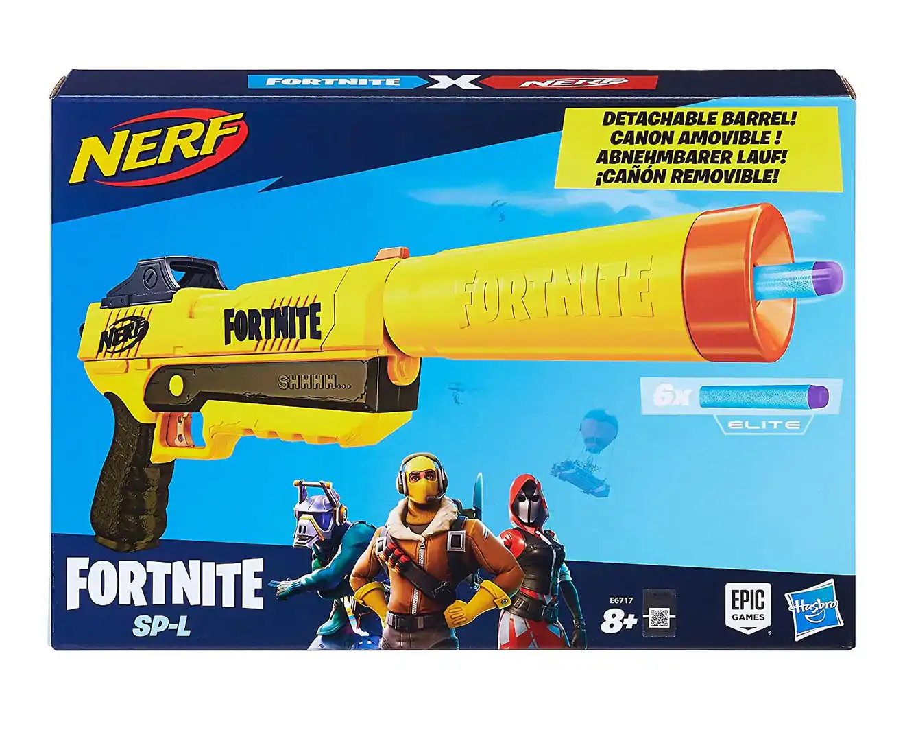 Nerf SP-L Blaster with Detachable Barrel and 6 Official Elite Darts ...