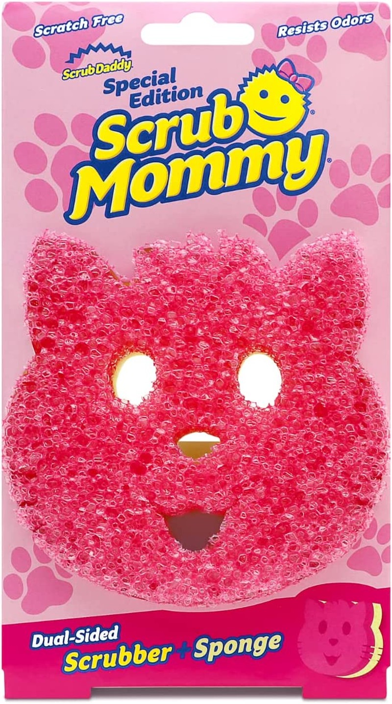 Scrub Daddy Limited Edition Mommy Cat Shape Scrub, Pink