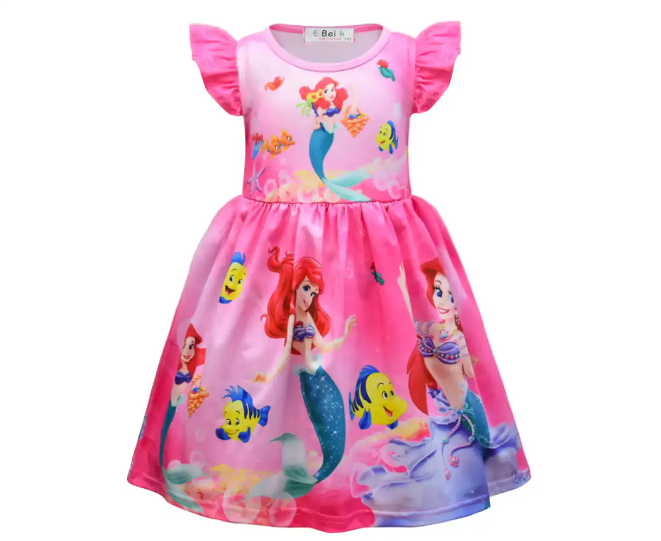 Girls Mermaid Princess Dress Summer Party Tutu Dress – Rose Red