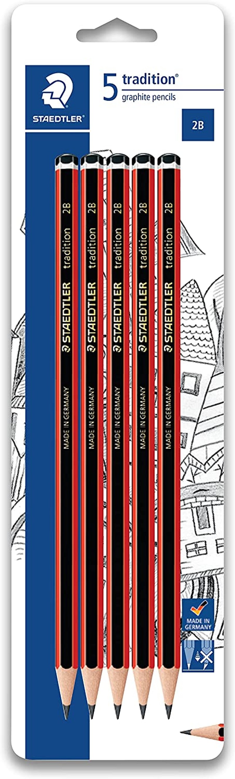 STAEDTLER Tradition Graphite Pencils 2B 5 Pack